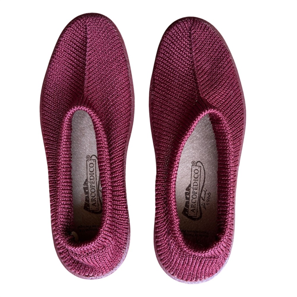 Arcopedico LS Knit Oxford Burgundy Maroon Comfort Walking Shoe Women 38 Portugal